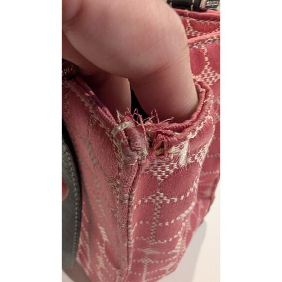 Vintage Pink Kate Spade Bag Leather handle little feet Y2k age wear on one side - Picture 6 of 6